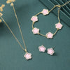 Copper Elegant Simple Style Plating Flower Diamond Jewelry Set