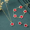 Copper Elegant Simple Style Plating Flower Diamond Jewelry Set