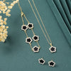 Copper Elegant Simple Style Plating Flower Diamond Jewelry Set