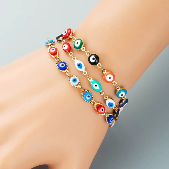 Europe And The United States Demon Eye Bracelet Evil Eye Bracelet Copper Drip Oil Bracelet