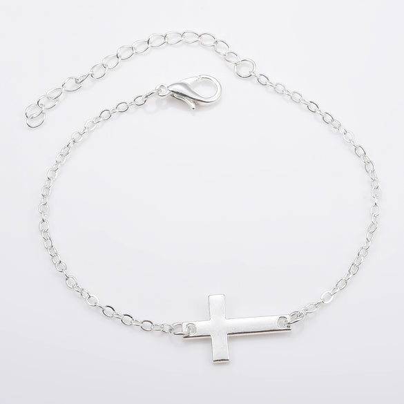 European And American Bracelet Fashion Simple Alloy Cross Bracelet Simple Bracelet Cross-Border Bracelet Women