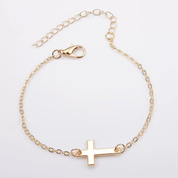 European And American Bracelet Fashion Simple Alloy Cross Bracelet Simple Bracelet Cross-Border Bracelet Women