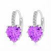 Fashion Earrings Aaa Zircon Earrings  Peach Heart Multicolor Jewelry Wholesale