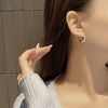 1 Pair Simple Style C Shape Solid Color Plating Sterling Silver Ear Studs