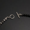 European And American Fashion Natural Stone Map Stone Obsidian Beaded Necklace Man's Stainless Steel Necklace Factory Direct Sales