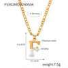 Wholesale Jewelry Basic Letter Titanium Steel Enamel Plating Pendant Necklace
