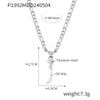 Wholesale Jewelry Basic Letter Titanium Steel Enamel Plating Pendant Necklace