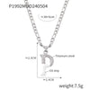 Wholesale Jewelry Basic Letter Titanium Steel Enamel Plating Pendant Necklace