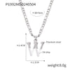 Wholesale Jewelry Basic Letter Titanium Steel Enamel Plating Pendant Necklace