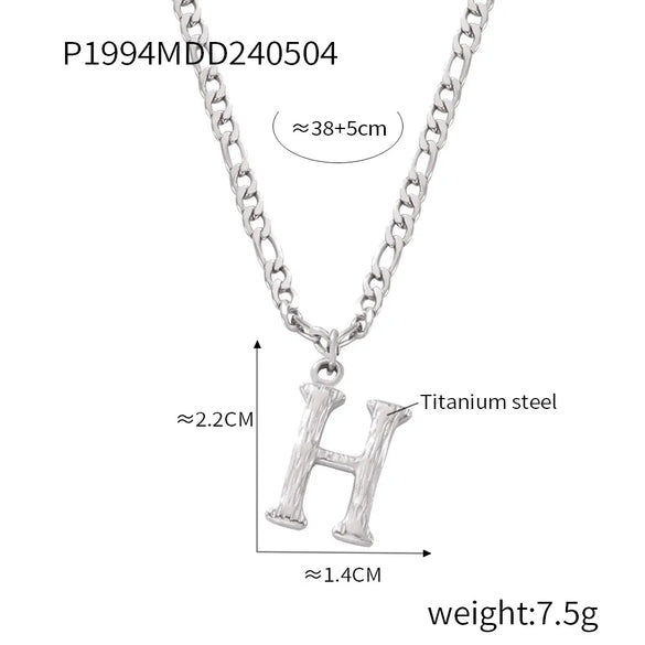 Wholesale Jewelry Basic Modern Style Classic Style Letter Titanium Steel Gold Plated Enamel Plating Pendant Necklace