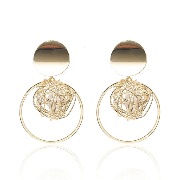 Simple Style Geometric Plating Alloy No Inlaid Earrings