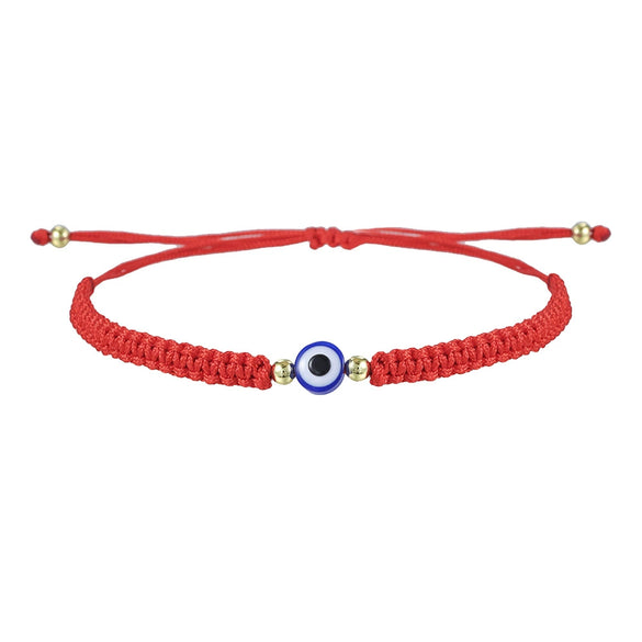 Evil Eye Geometric Braided Rope Adjustable Friendship Bracelet Electroplated