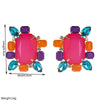 Exaggerated Alloy Earrings Inlaid With Colored Diamonds