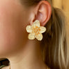 Exaggerated Alloy Fivepetal Flower Earrings For Women Electroplated