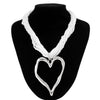 Exaggerated Alloy Love Heart Geometric Pattern Pendant Necklace Jewelry With Ball Chain And Electroplating