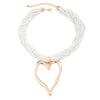 Exaggerated Alloy Love Heart Geometric Pattern Pendant Necklace Jewelry With Ball Chain And Electroplating