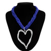 Exaggerated Alloy Love Heart Geometric Pattern Pendant Necklace Jewelry With Ball Chain And Electroplating