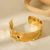 Exaggerated And Generous Stainless Steel Hammer Electroplated Geometry Open Bracelet