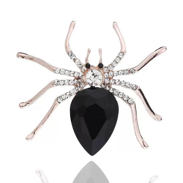 Exaggerated Animal Style Alloy Crystal Brooch With Rose Gold Electroplating For Women's Clothing