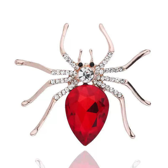 Exaggerated Animal Style Alloy Crystal Brooch With Rose Gold Electroplating For Women's Clothing