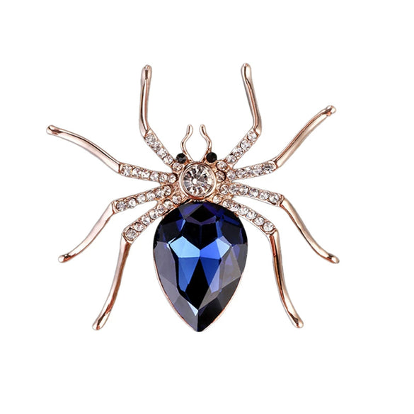 Exaggerated Animal Style Alloy Crystal Brooch With Rose Gold Electroplating For Women's Clothing