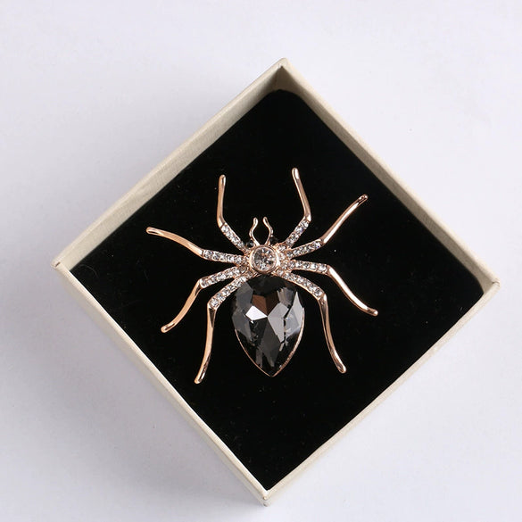 Exaggerated Animal Style Alloy Crystal Brooch With Rose Gold Electroplating For Women's Clothing