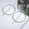 Exaggerated Big Circle Geometric Stud Earrings In Simple Elegant All Match Trendy Fashion For Nightclub With Alloy Material