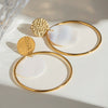 Exaggerated Big Circle Stainless Steel Earrings Geometric Style Electroplated
