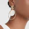 Exaggerated Big Circle Stainless Steel Earrings Geometric Style Electroplated