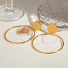 Exaggerated Big Circle Stainless Steel Earrings Geometric Style Electroplated