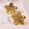 Exaggerated Big Flower Titanium Steel Ear Studs Electroplated Women's Ear Headwear