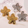 Exaggerated Big Flower Titanium Steel Ear Studs Electroplated Women's Ear Headwear