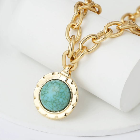 Exaggerated Bohemian Cross Shell Multilayer Alloy Necklace With Animals Zodiac Pattern And Electroplating Treatment
