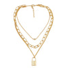 Exaggerated Bohemian Cross Shell Multilayer Alloy Necklace With Animals Zodiac Pattern And Electroplating Treatment