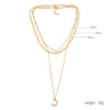Exaggerated Bohemian Cross Shell Multilayer Alloy Necklace With Animals Zodiac Pattern And Electroplating Treatment