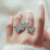 Exaggerated Butterfly Open Ring For Women Alloy Electroplated Light Luxury Style