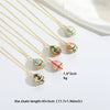 Exaggerated Carved Vintage Egg Pendant Geometric Style Mixed Gemstone Inlay Copper Jewelry With O Chain And Electroplating