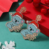 Exaggerated Christmas Earrings Acrylic Geometric Animal Style Jewelry For Women