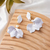 Exaggerated Creative Acrylic Rose Petal Earrings Alloy Electroplated