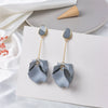 Exaggerated Creative Acrylic Rose Petal Earrings Alloy Electroplated