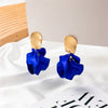 Exaggerated Creative Acrylic Rose Petal Earrings Alloy Electroplated