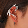 Exaggerated Creative Alloy Earrings Retro Punk Style With Dark Flying Dragon Animal Pattern Electroplated