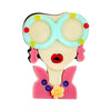 Exaggerated Creative Funny Snake Hair Witch Abstract Cartoon Acrylic Printing Jewelry Decorative Brooch For Women