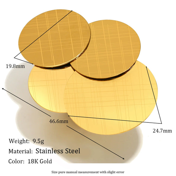 Exaggerated Creative Women's Stainless Steel 18K Gold Plated Geometric Round Bracelet With Electroplating Design