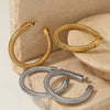 Exaggerated Cshaped Goose Throat Chain Earrings Stainless Steel Geometric Style For Women