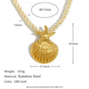 Exaggerated Design Sense Stainless Steel 18K Gold Plated Heart Shape Ring Pendant Necklace For Women With Electroplating