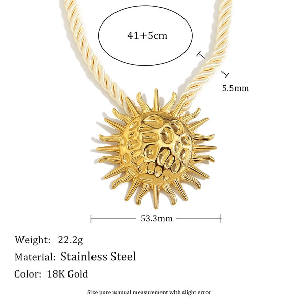 Exaggerated Design Sense Stainless Steel 18K Gold Plated Heart Shape Ring Pendant Necklace For Women With Electroplating