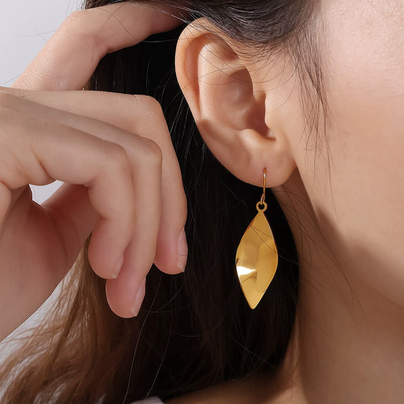 Exaggerated Diamond Ear Hook Design 316L Stainless Steel Electroplated Fashion Women's Earrings