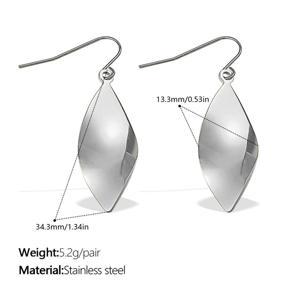Exaggerated Diamond Ear Hook Design 316L Stainless Steel Electroplated Fashion Women's Earrings