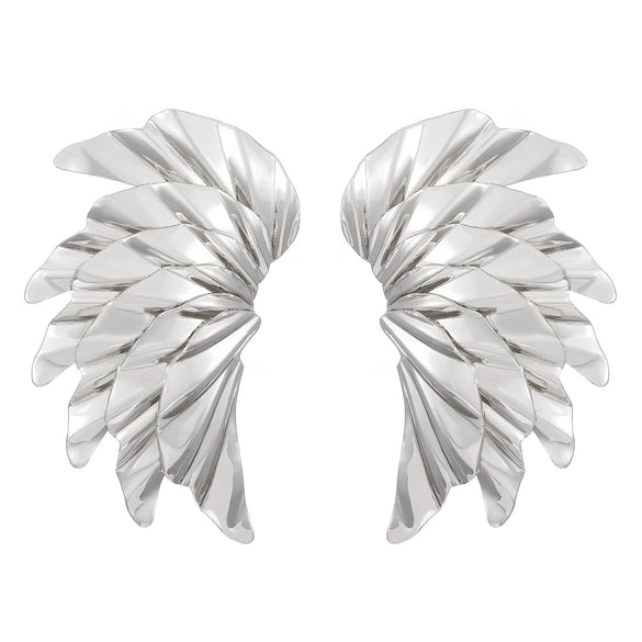 Exaggerated Distinctive Women's Metal Earrings With Irregular Fold Texture And Geometric Design Electroplated